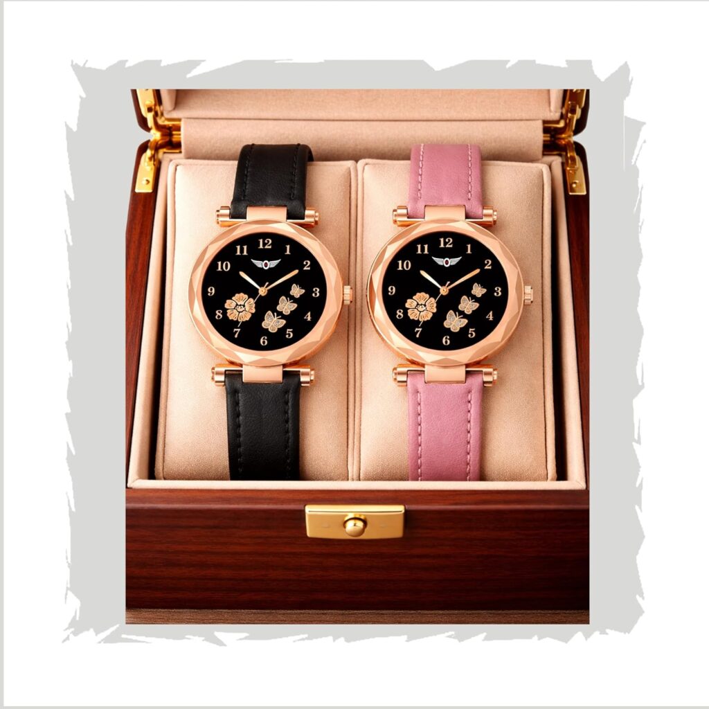 Women Analog Watch Combo Set of 2 | Quartz Stylish Wrist Watches for Girls & Women | Elegant Multicolor Fashion Watches for Daily Wear, Party & Gift for Women