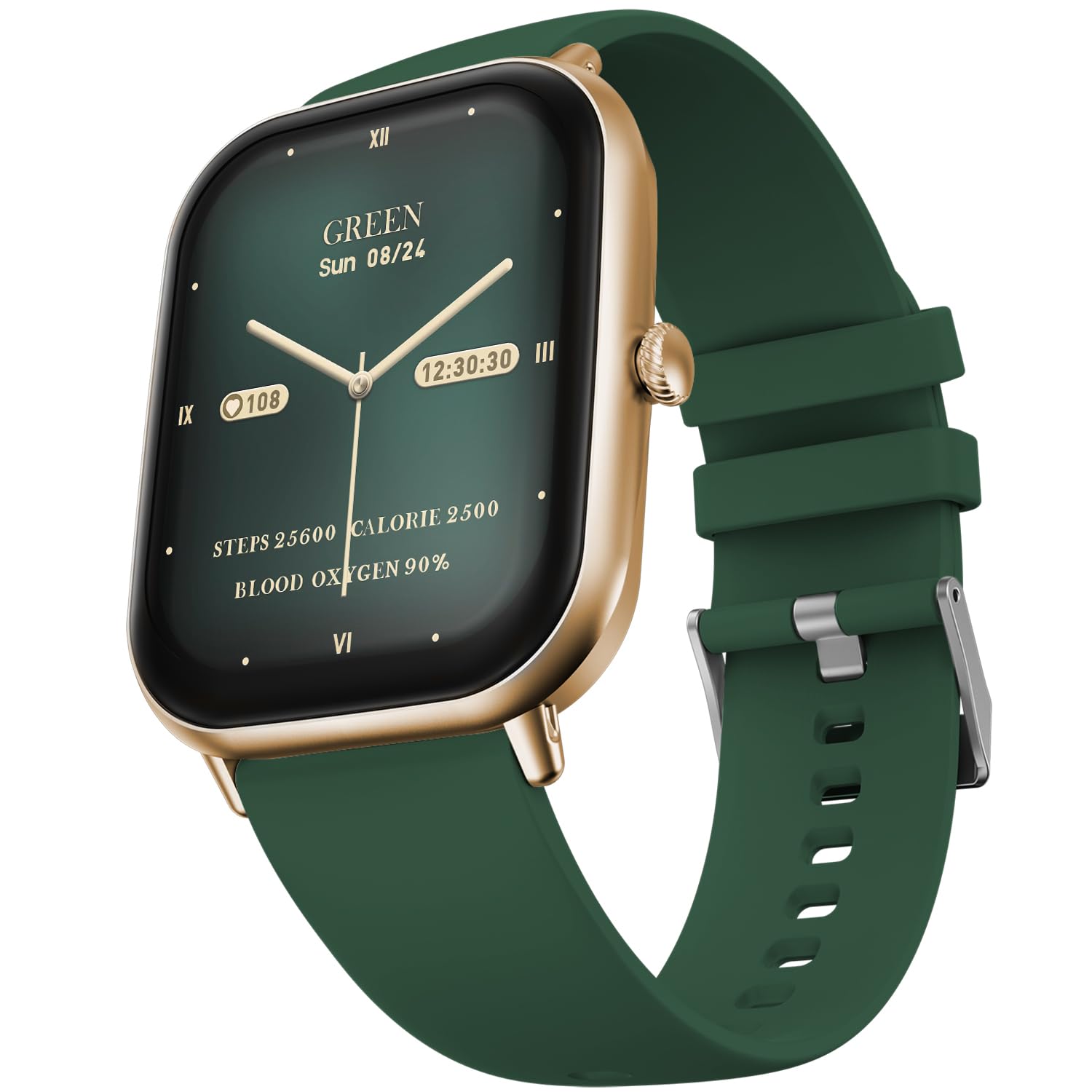 Fire-Boltt Ninja Call Pro Max Bluetooth Calling Smart Watch, 2.01" HD Display, 120+ Sports Modes, Health Suite, AI Voice Assistance, SpO2 & Heart Rate Monitor Smartwatch for Men & Women - Green