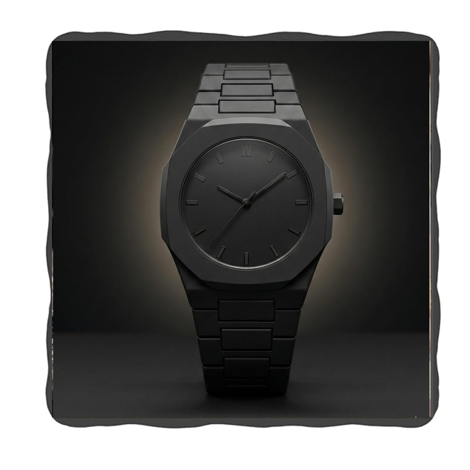Aura Watch | Analog Watch for Men | Black Octagonal Polycarbonate | Branded Mens
