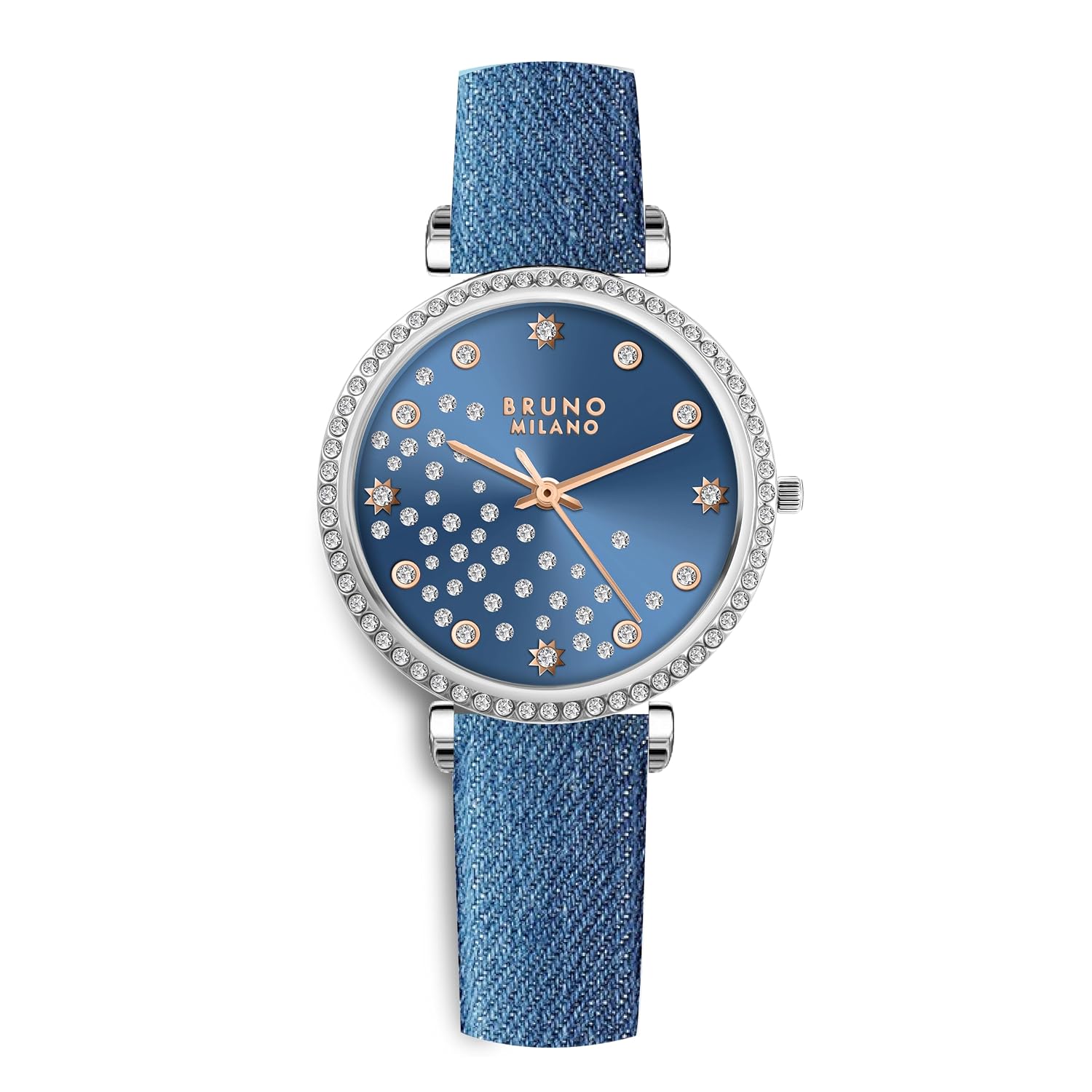BRUNO MILANO Fashion Forward Diamond Studded Bezel Watch with Added Sparkle for Women and Girls