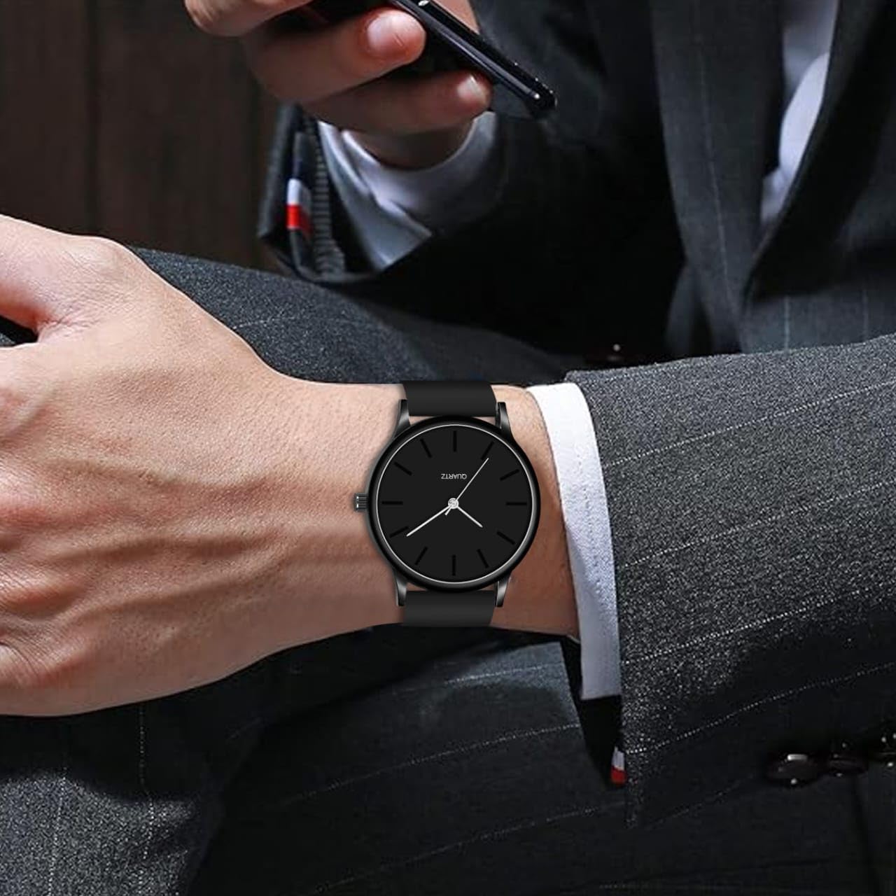 Black Colour Dial with Softest Silicone Multi Colors Strap Analog Wrist Watch for Men Boys