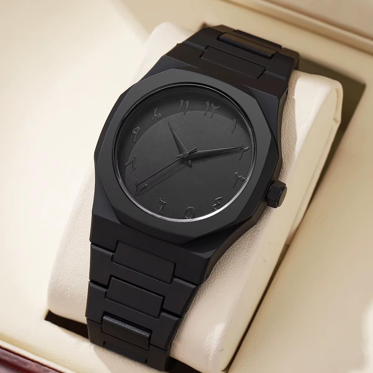CERO Men’s Black Analog Watch | Lightweight Silicone Strap | Arabic Numerals & Minimalist Dial | Casual & Stylish Wrist Watch