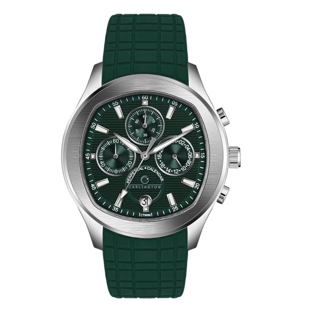 Carlington Legacy Series Men's Analog Chronograph Watch | Premium Silicone Strap | Elegant Luxury Business Sports Wrist Watch for Men & Boys - Model CT 9999
