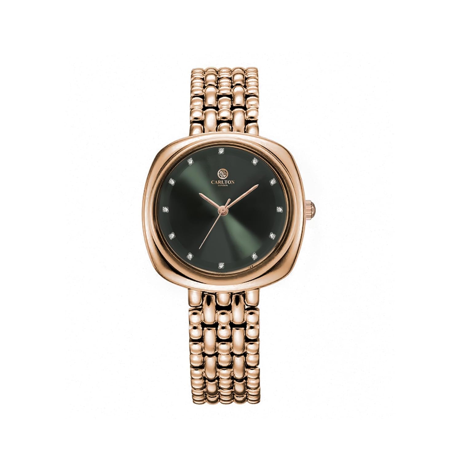 Carlton London Women Celeste Analog Watch, Square Dial, Stainless Steel Strap, Quartz Movement, 30M Water Resistant, Casual Wear
