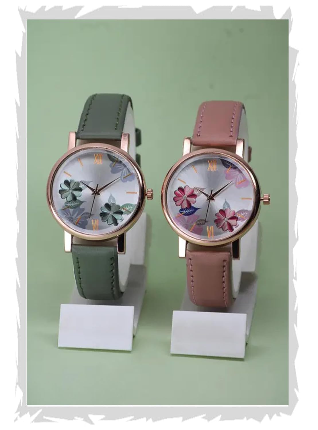 FROZIL Analog 6 Different Color Flowered Dial Watch for Womens and Girls Combo Watches for Women and Girl Pack of 2