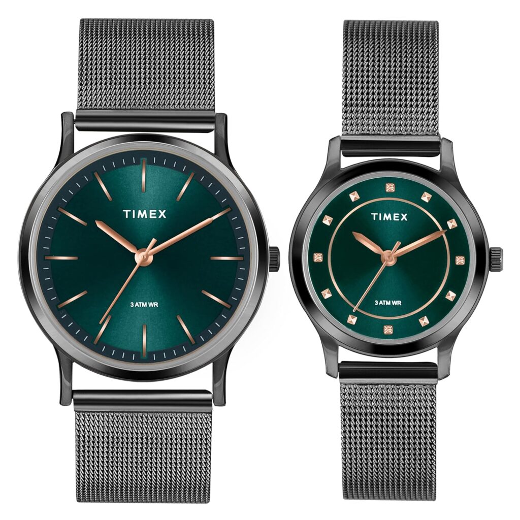 TIMEX Analog Watch for Pair with Round Dial & Water Resistant Couple's Wrist Watches