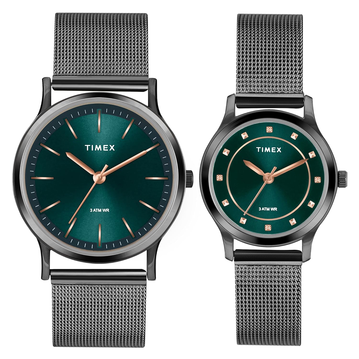 TIMEX Analog Watch for Pair with Round Dial & Water Resistant Couple's Wrist Watches