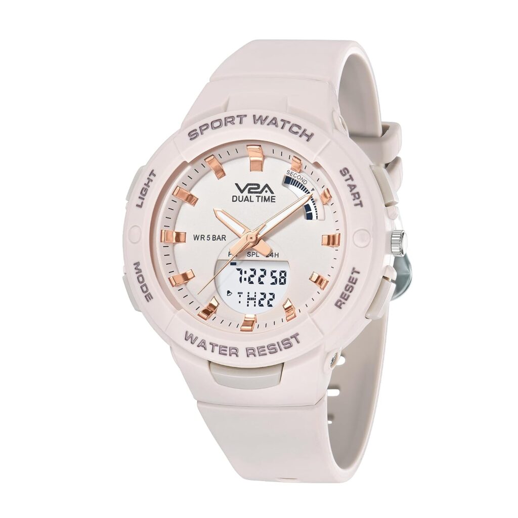 V2A Analog Digital Waterproof Fashion Sports Watch with Backlight Alarm Stopwatch for Women and Girls