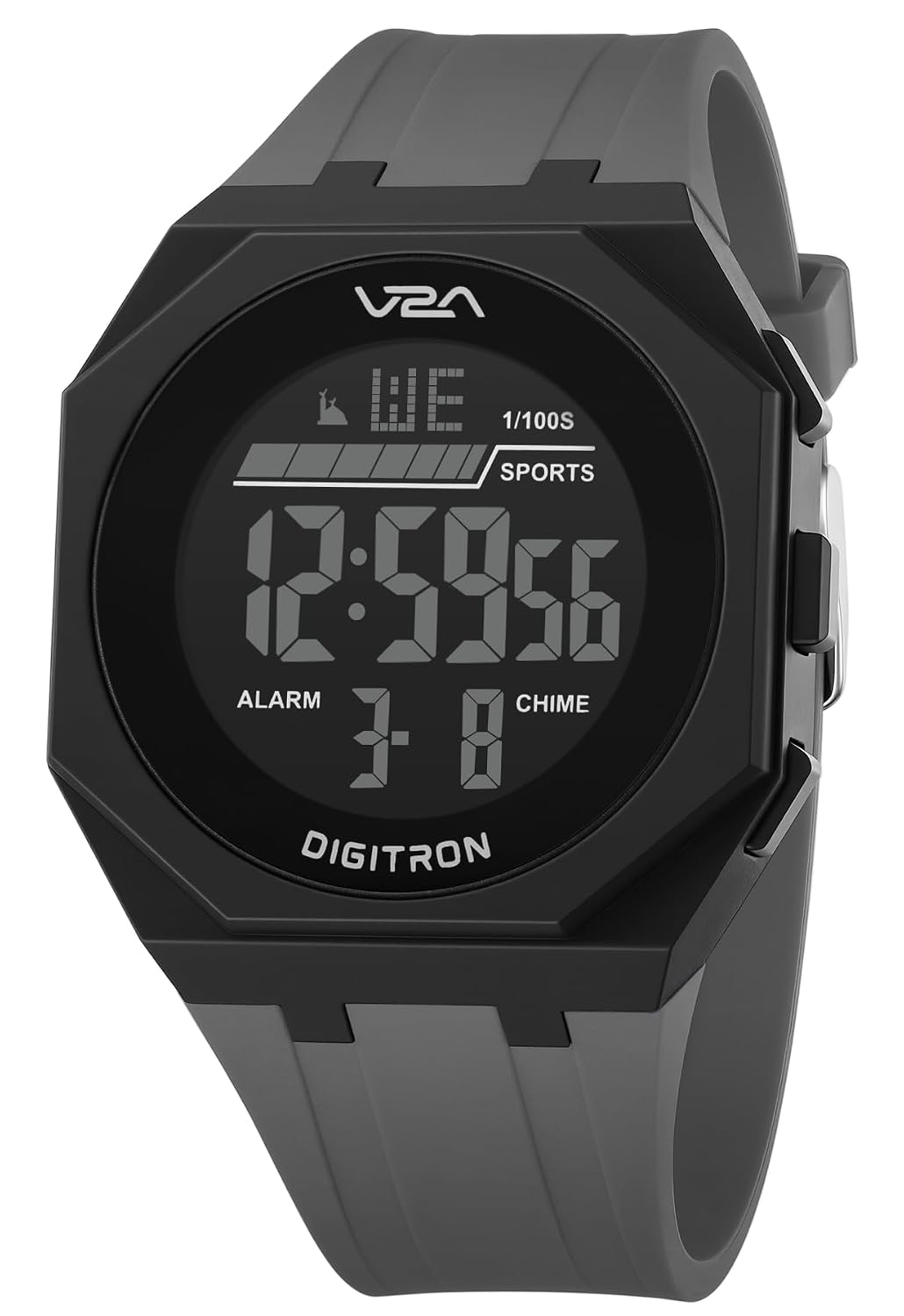 V2A Digitron 3009 Digital Sports Watch for Men & Boys | Big Dial, Alarm, Stopwatch, 12/24H | LED Luminous Display | 3 ATM Water Resistant Training | Gifts for Men & Boys