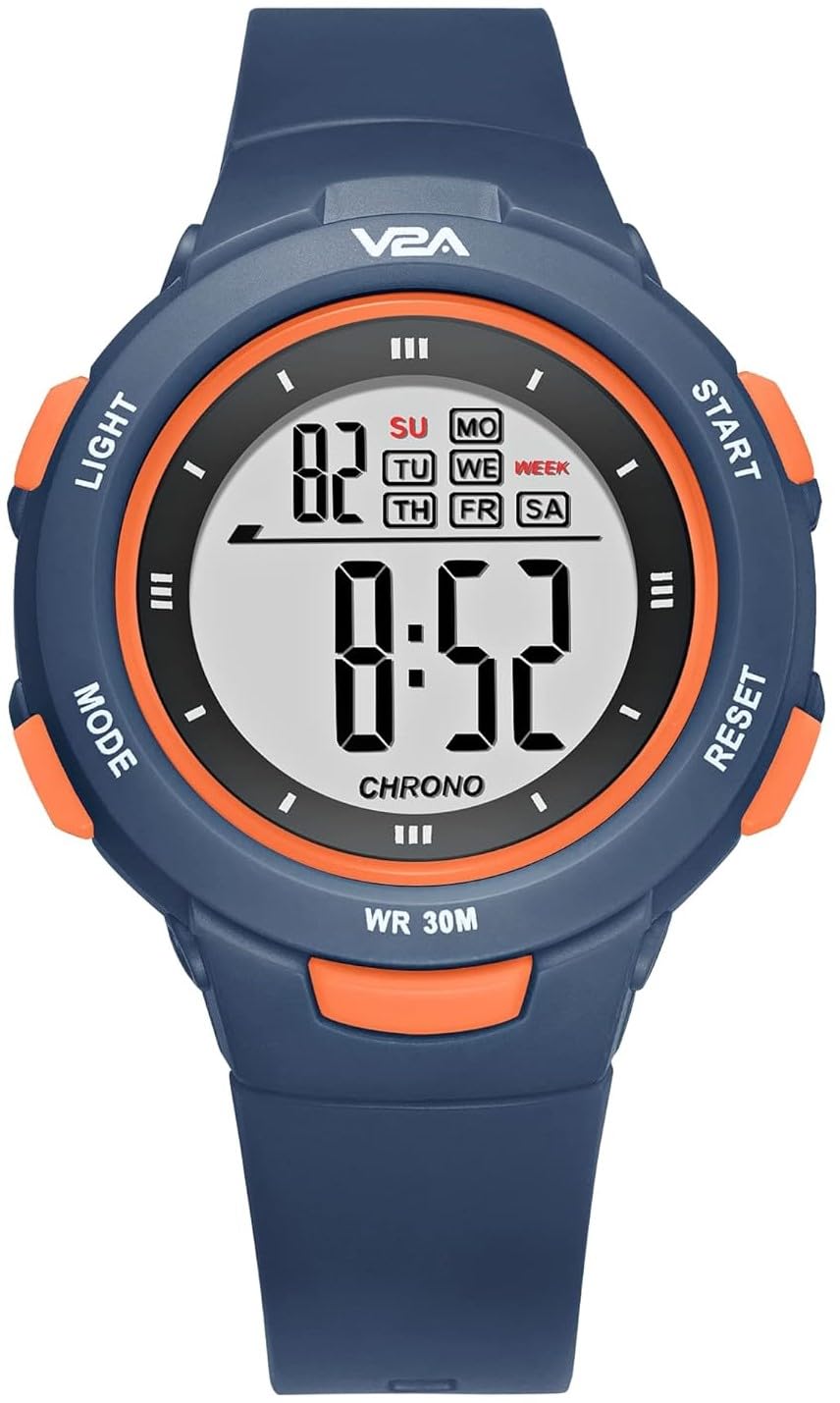 V2A Kids Watch - Waterproof Multi-Functional Digital Sports Watch for Ages 5-13, 30M Water Resistance, Gift for 5-10 Year Olds