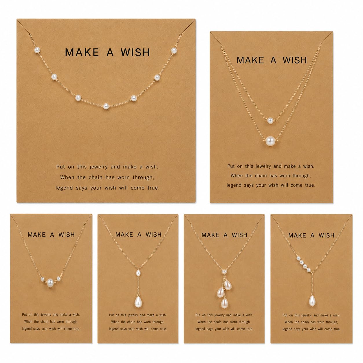 6 Pcs Latest Stylish Pearl Necklace Jewellery Set for Women Pendant Necklace Gifts for Girls