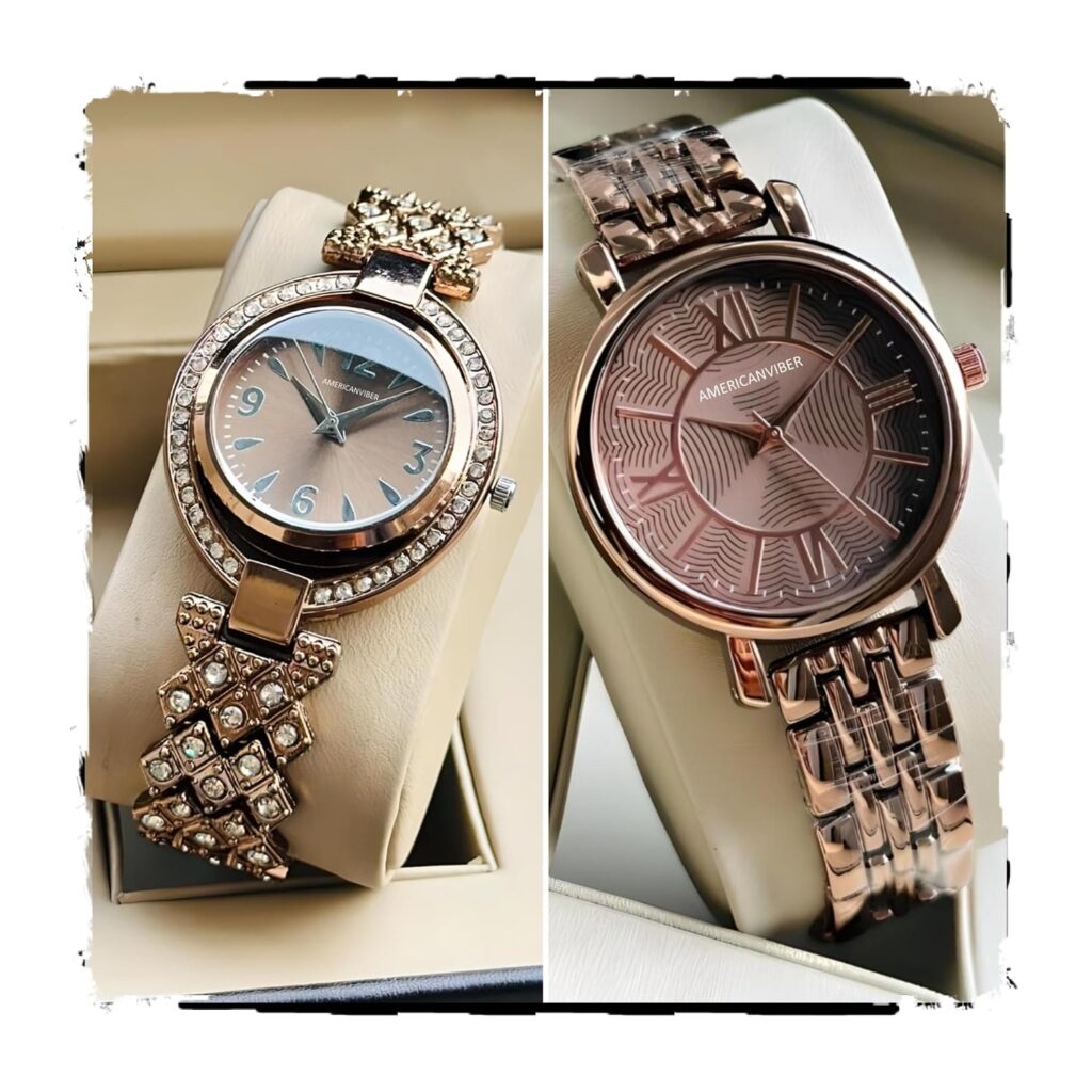 AMERICANVIBER AVW02033 Premiium-Quality Women's Watch Combo ? Stylish & Elegant Gift Set Analog Watch - for Women