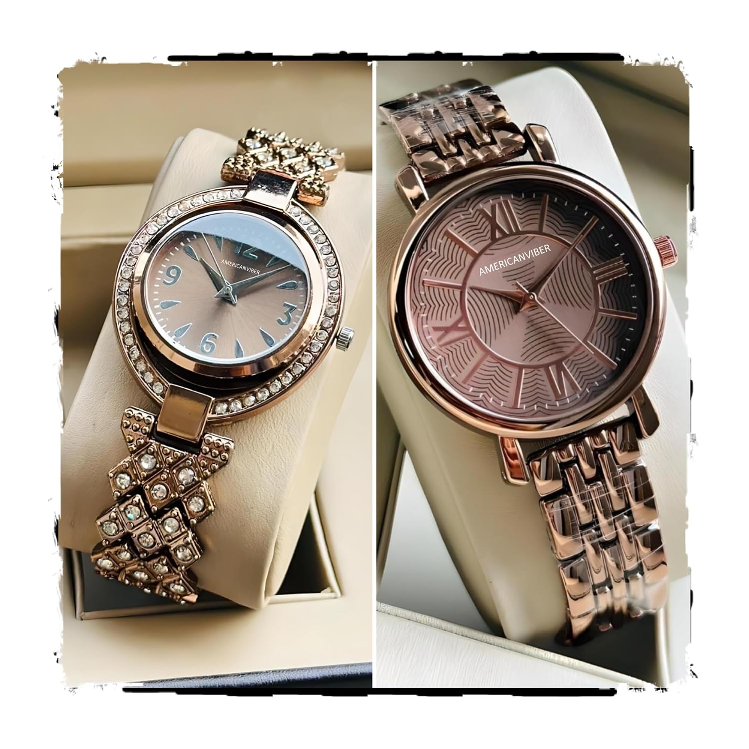 AMERICANVIBER AVW02033 Premiium-Quality Women's Watch Combo ? Stylish & Elegant Gift Set Analog Watch - for Women