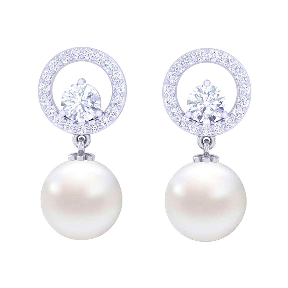 CLARA 925 Sterling Silver Dante Pearl Pendant Earrings Chain Jewellery Set