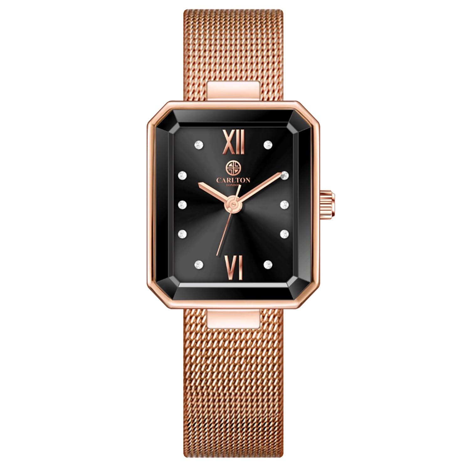 Carlton London Women Stainless Steel Analog Watch | Mothers Day Gift for mom | Waterproof Watches for Women Girls Ladies | Luxury Square Watch | Fashionable Trendy Quartz Movement Wrist Watch