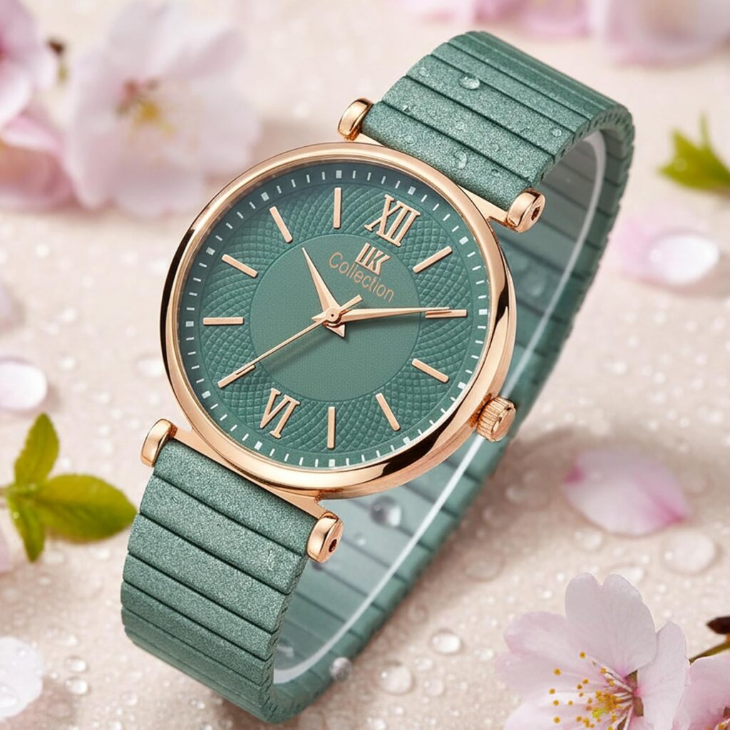 IIK COLLECTION Watches for Women Round Dial |Analogue Quartz Movemnet Ladies Watch|Long Battery Life|Metal Bracelet Chain Strap|Double Lock Clasp Safety Watches for Girls