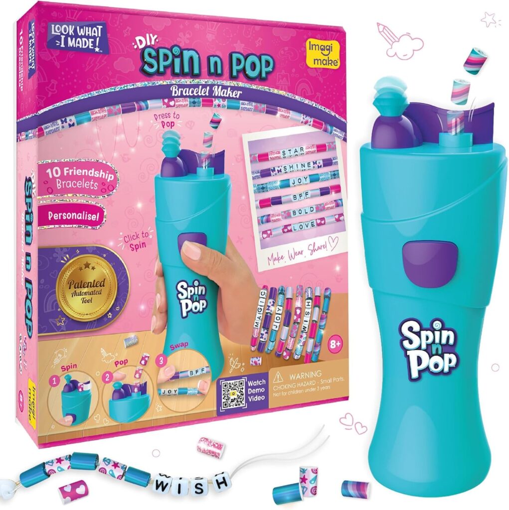 Imagimake Spin n Pop Bracelet Kit | Bracelet Maker for Girls Age 8+