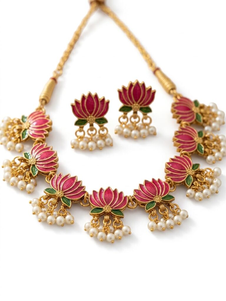 Jewellery Set For Women And Girls With 1 Necklace And 1 Pair of Earrings For Weddings, Occasions, Festive