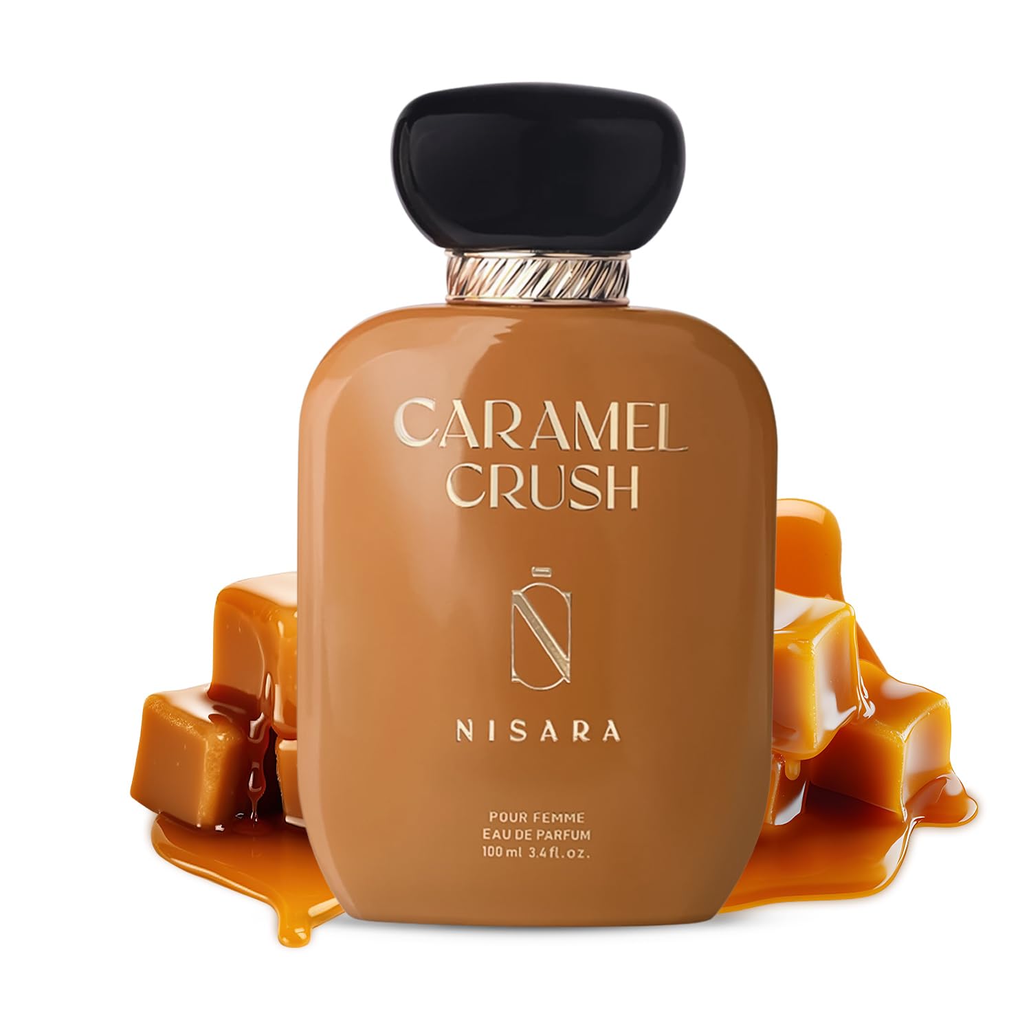 Nisara Caramel Crush Gourmet EDP Perfume for Women,100 ml | Premium Long Lasting Eau De Parfum | Caramel Fragrance with Caramel, Apple, Rose, Sugar, Vanilla Notes for Her