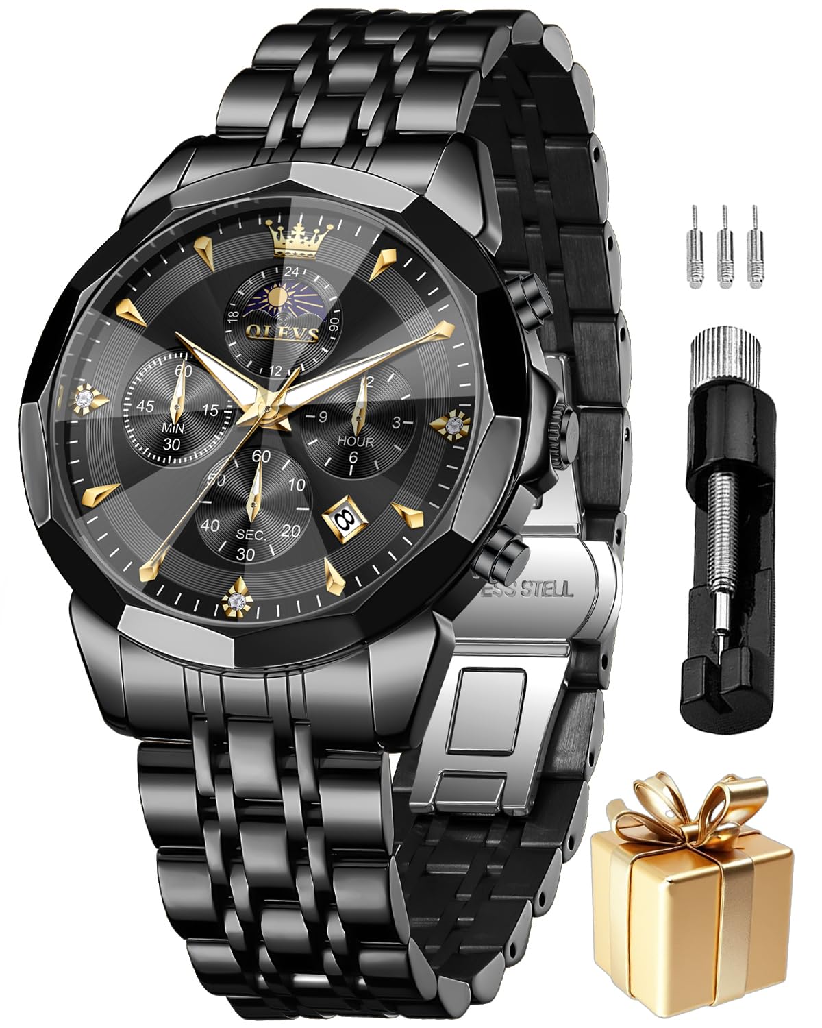 OLEVS Watch for Man Original Branded Analog Quartz Chronograph Mens Watches