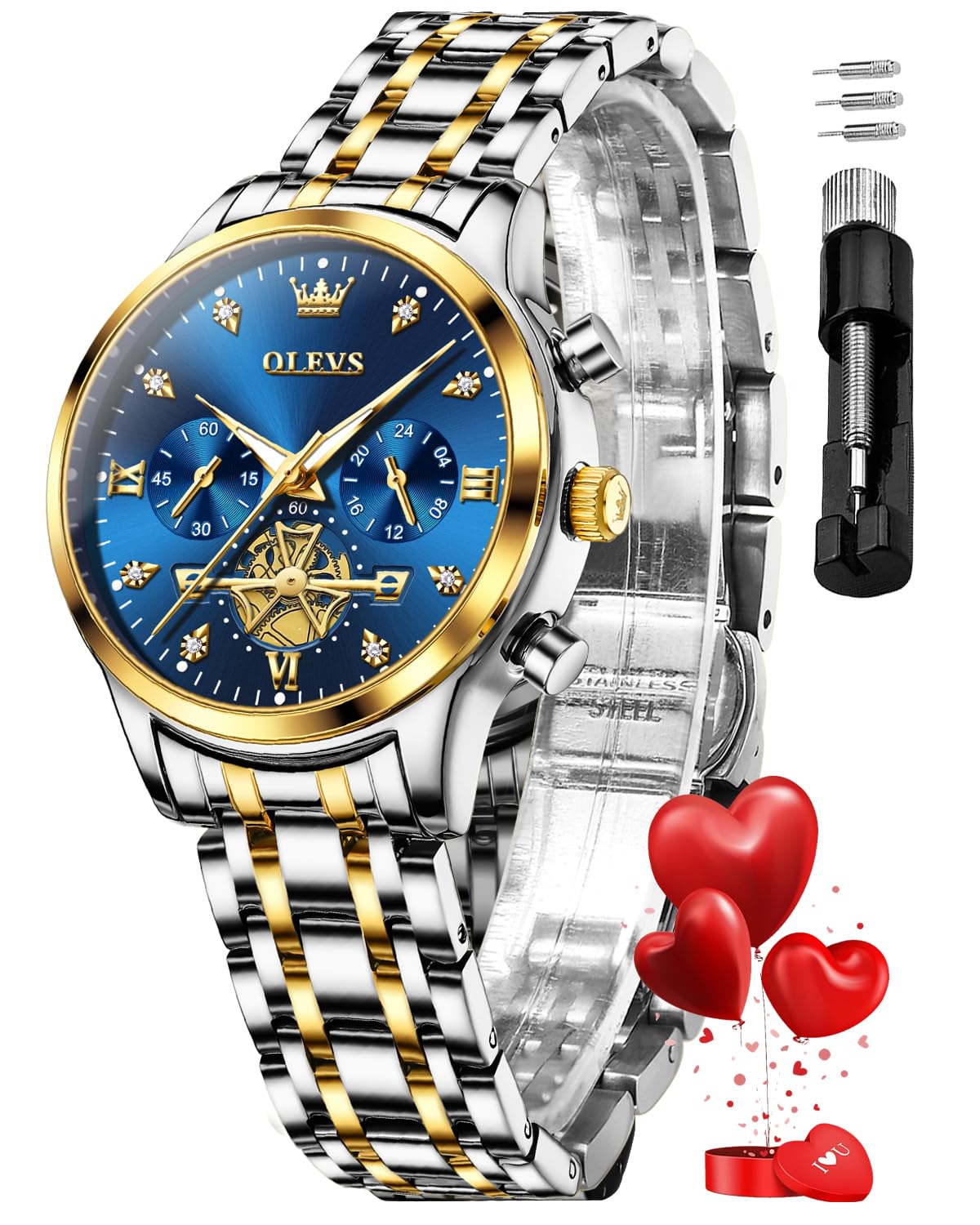 OLEVS Watch for Women Luxury Chronograph Analog Quartz Gifts Watch for Lady