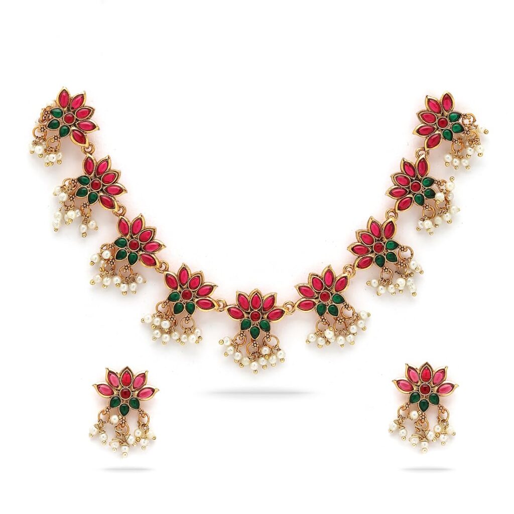 Shining Diva Fashion Necklace Jewellery Set for Women Traditional Latest Stylish Design Fancy