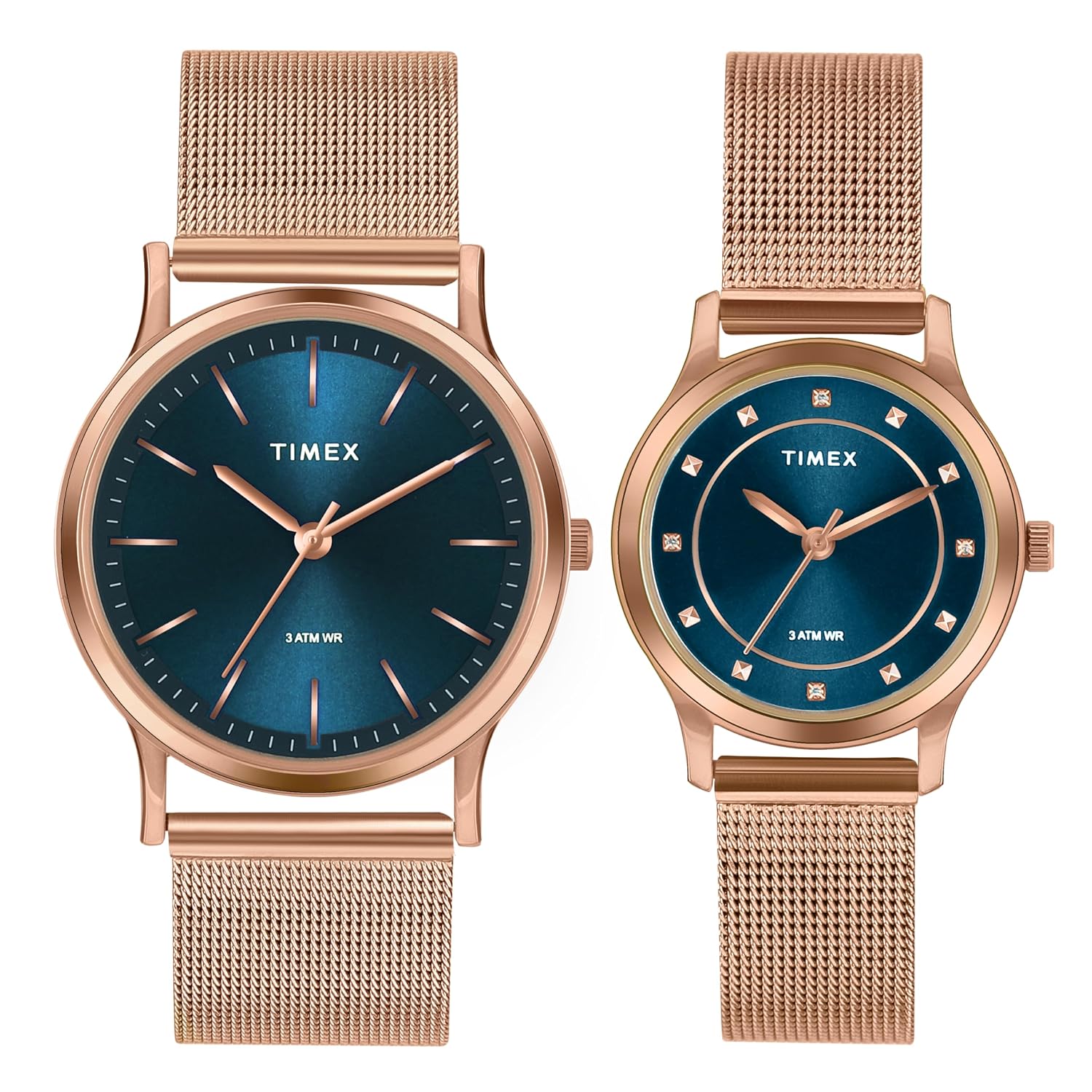 TIMEX Analog Watch for Pair with Round Dial & Water Resistant Couple's Wrist Watches