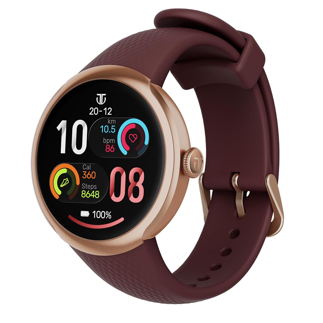 Titan Celestor Verv with 1.19" AMOLED Display, Built-in GPS, Skin Temperature Monitoring, Luna Wellness, Smart Hydration, VO2 Max, Training Load & Readiness, 3 ATM Smart Watch for Women - Wine