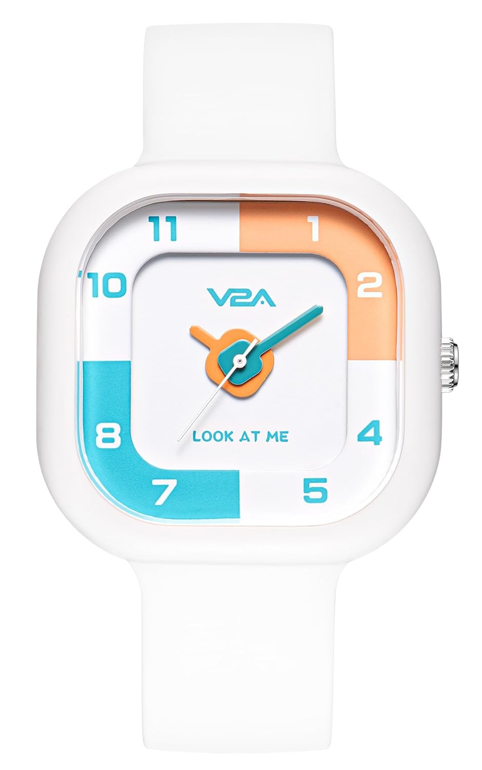V2A Cute Analog Design Watch for Girl -Child Between 4 to 13 Years of Age Square Printed Dial with Pink Band 30 M Waterproof Watches for Kids Aged 4 5 6 7 8 9, Pink Band