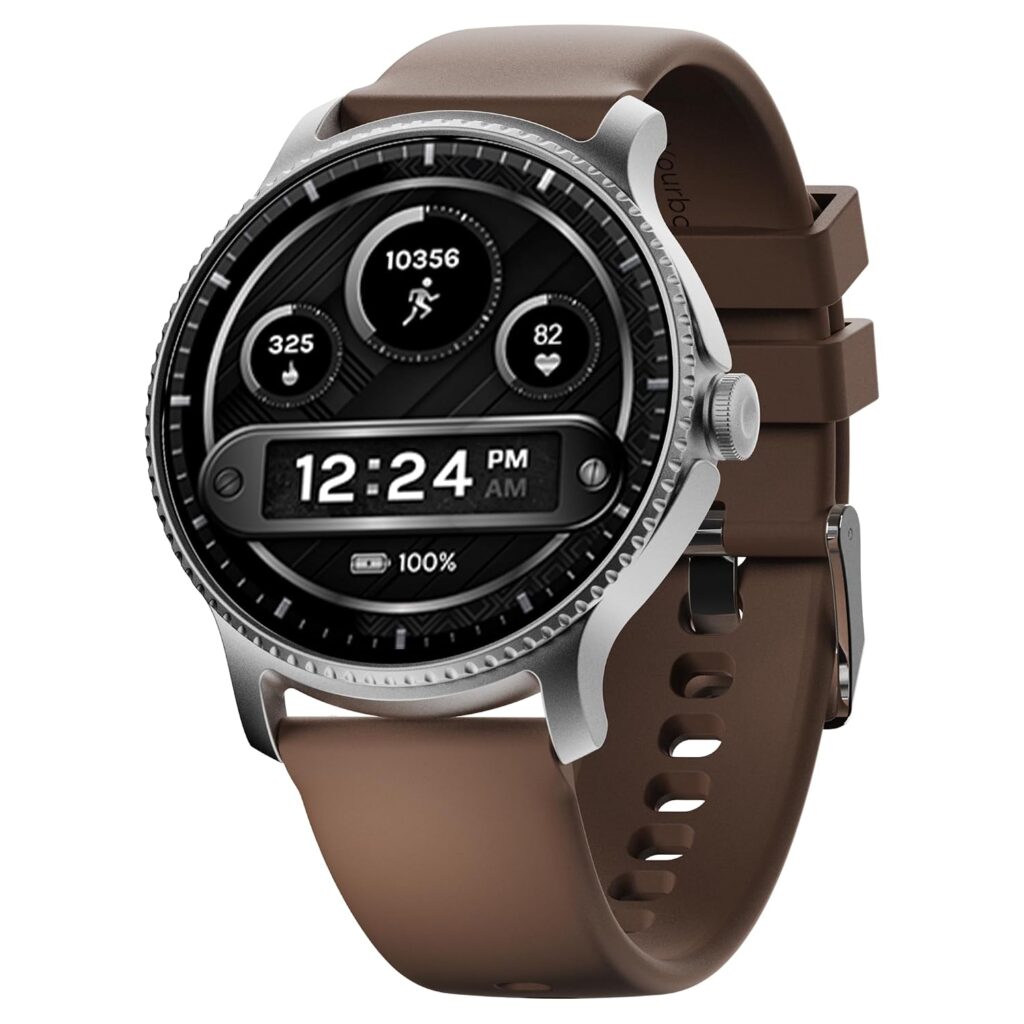 boAt Lunar Discovery – 2026 Edition w/ 1.39" (3.5 cm) HD Display, Bluetooth Calling, Emergency SOS, HR, SpO2 & Sleep Tracking Smart Watch for Men & Women (Brown)